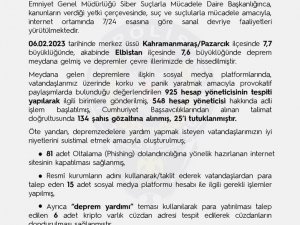 Egm: "Provokatif Paylaşımlarda Bulunduğu Değerlendirilen 925 Hesap Yöneticisi Tespit Edildi"