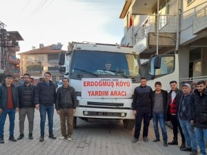 Erdoğmuş Köyünden Depremzedelere Bir Kamyon İnsani Yardım Malzemesi