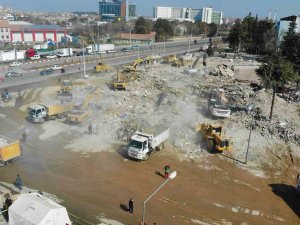Depremin 21’inci Gününde Enkaz Çalışmaları Havadan Görüntülendi