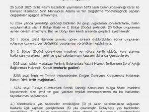 Emniyet Hizmetleri Sınıfı Mensupları Atama Ve Yer Değiştirme Yönetmeliği’nde Değişiklik