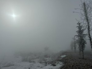 Erzurum’da Yoğun Sisten Göz Gözü Görmedi