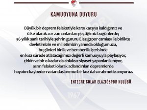 Elazığspor: ’’Devletimizin Ve Milletimizin Yanındayız’’