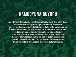 Bursaspor Kulübü, Futbolcu Emrullah Sayar’ı Şikayet Etti