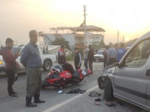 Kazada Savrulan Motosiklet Sürücüsünü Taktığı Kask Kurtardı