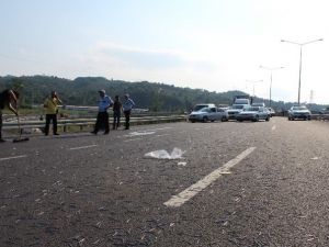 Kamyondan Yola Dökülen Çiviler Trafik Kapattı