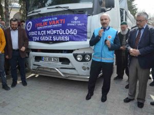Gediz’de İyilik Tırı Dualarla Uğurlandı