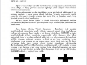 Kayserispor - Fenerbahçe Maçına Misafir Takım Taraftarı Girebilecek