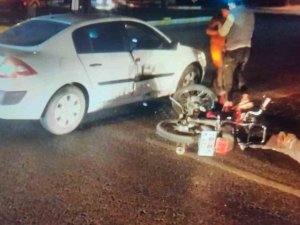 Motosiklet İle Otomobil Çarpıştı: 1 Yaralı