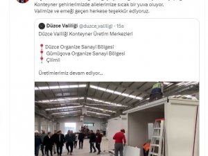 Düzce’den Gönderilen Konteynerler Depremzedelere Yuva Oluyor