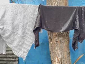 Ağrı’da Çamaşırlar Dondu