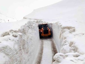 Karın Kalınlığı İş Makinesinin Boyunu Aştı: Açılan Yollar Tünelleri Andırıyor