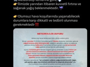 Valilikten Kuvvetli Fırtına Ve Sağanak Yağış Uyarısı