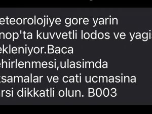 Sinop’ta Hafta Sonu İçin Lodos Ve Fırtına Uyarısı