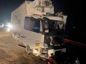 Direğe Çarpan Kamyonun Sürücüsü Ağır Yaralandı
