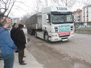 Beyşehir’den Deprem Bölgesine Yem Yüklü 3. Tır Yola Çıktı