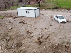 Konteynerin Sele Kapıldığı Yer Dron İle Görüntülendi