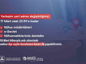 Nüfus Müdürlükleri Adres Bayanı İçin 17 Mart Gece Yarısına Kadar Açık Bulunacak