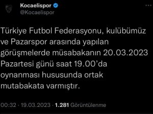 Hava Muhalefeti Seyahati Engelledi, Kocaelispor-pazarspor Maçı Ertelendi