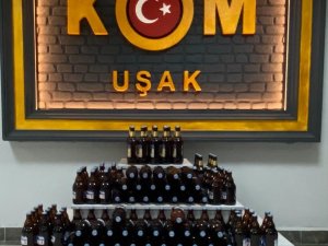 Uşak’ta 159 Şişe Kaçak Alkol Ele Geçirildi