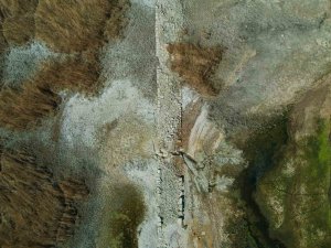 Suların Çekildiği Terkos Gölü’nde Ortaya Çıkan Tarihi Yol Havadan Görüntülendi