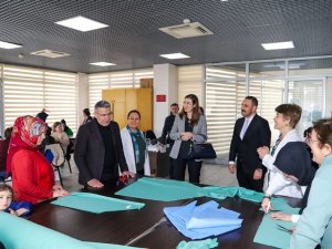Kaymakam Polat Ve Başkan Güler Kadınların Çalışmalarını Yerinde İnceledi