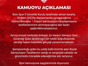 Samsunspor’dan ’Taraftar Yasağı’ Açıklaması