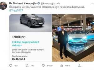 Bakan Kasapoğlu’nun Togg Tercihi Memleketinin Rengi Kula Oldu