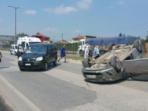 Düzce’de Otomobil Takla Attı: 1 Yaralı