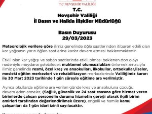 Nevşehir’de Eğitime Kar Engeli