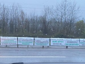 Kendini Affettirmek İçin Yolu Pankartlarla Donattı