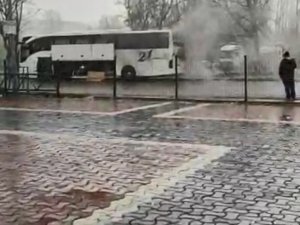 Şehirlerarası Yolcu Otobüsünde Korkutan Yangın