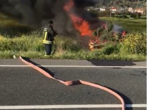 Muğla’da Kaza Yapan Araçta İki Kişi Yanmaktan Son Anda Kurtuldu
