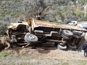 Freni Boşalan Kamyon Devrildi