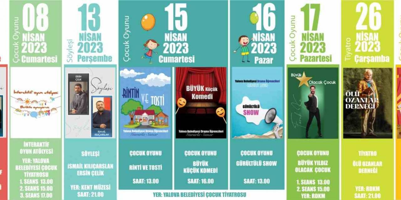 Yalova Belediyesi’nin Nisan Ayı Etkinlikleri Başlıyor