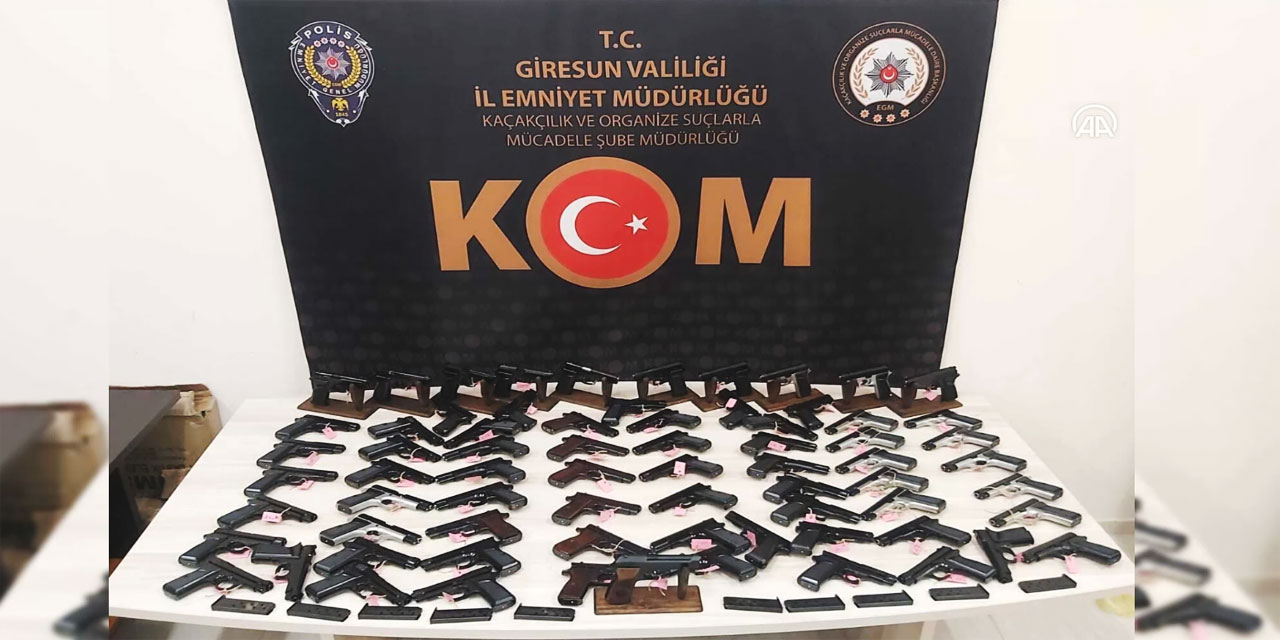 Giresun'da 71 ruhsatsız tabanca ele geçirildi, bir zanlı tutuklandı