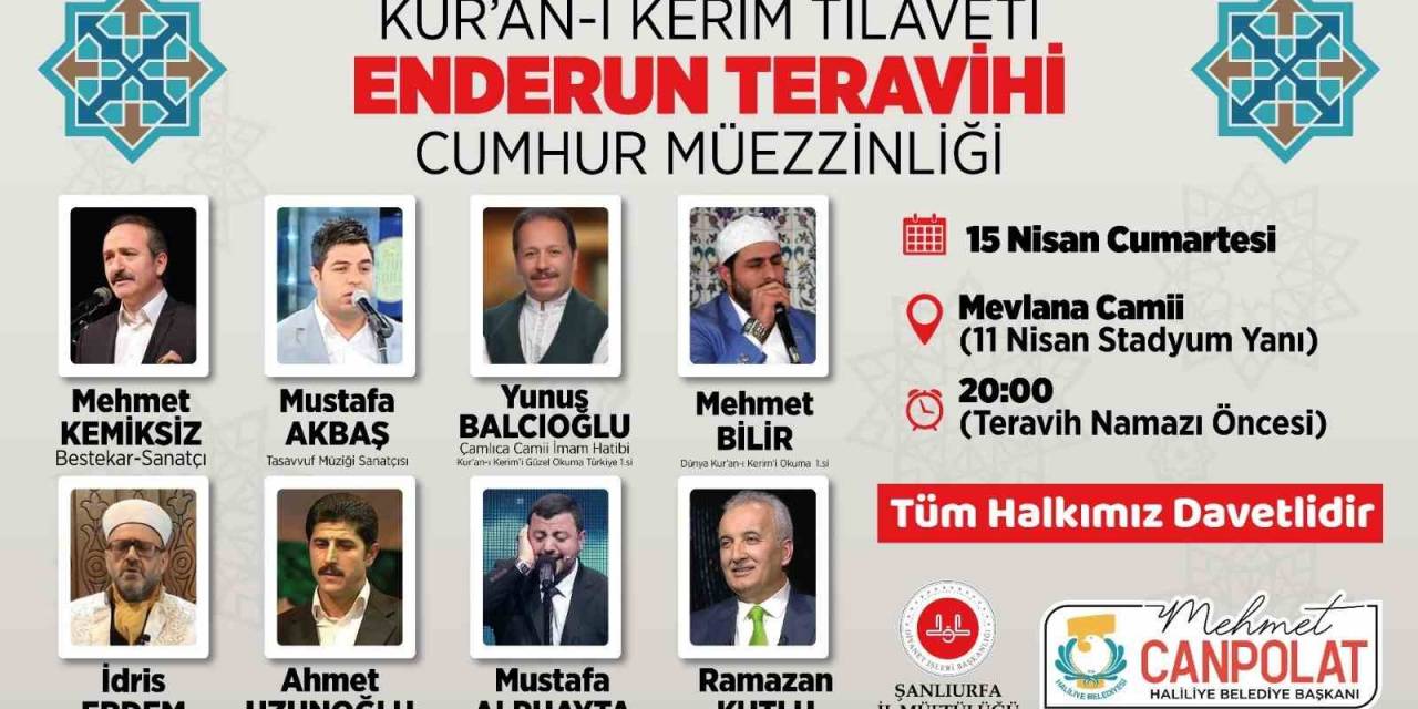 Haliliye’de Enderun Teravihi Geleneği Yaşatılacak