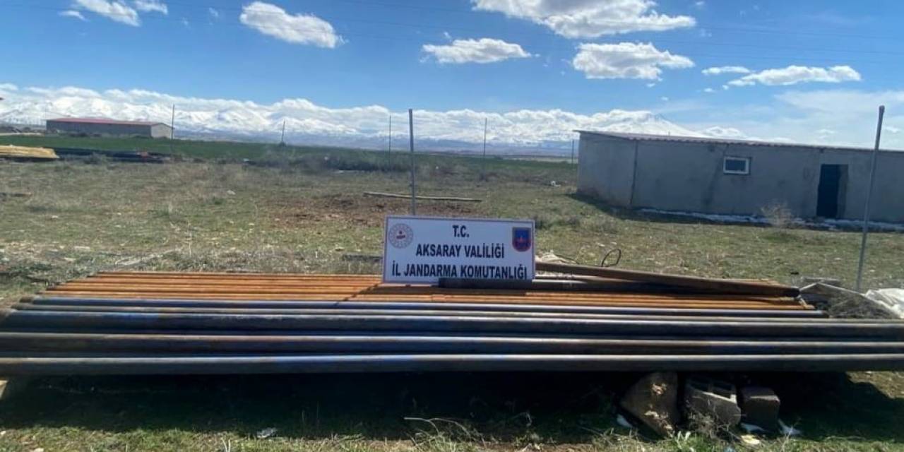 Aksaray’da Boru Hırsızları Jandarmada Kaçamadı