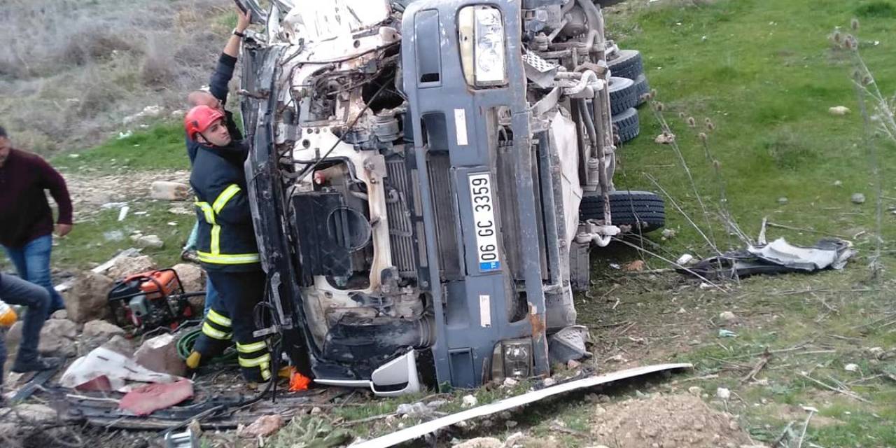 Kütahya’da Beton Mikseri Devrildi: 1 Yaralı