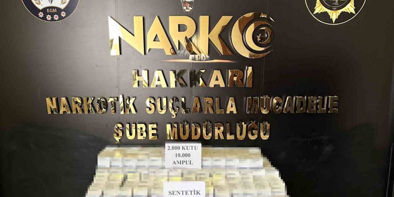 Yüksekova’da 10 Bin Ampul Sentetik Ecza Ele Geçirildi