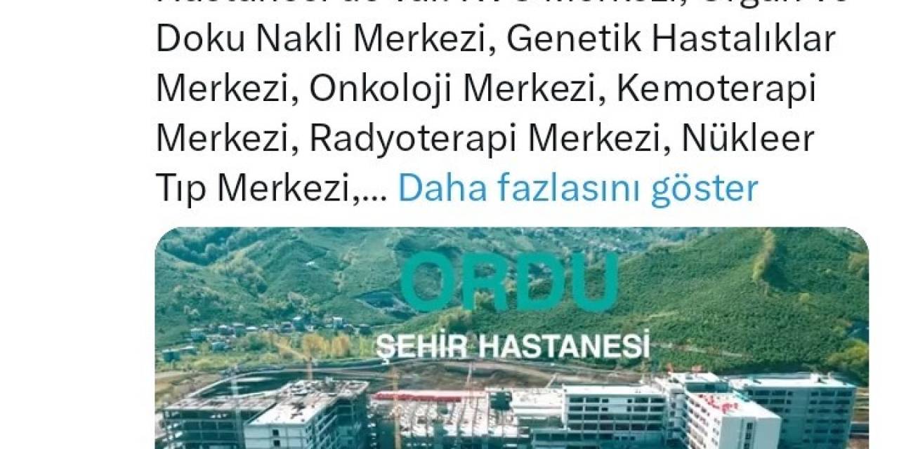 Bakan Koca’dan Ordu Şehir Hastanesi Açıklaması