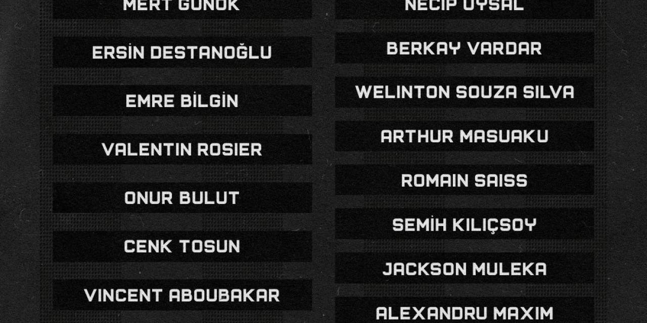 Beşiktaş’ın Antalyaspor Maçı Kamp Kadrosu Belli Oldu