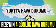 Rize ve Türkiye'de Hava Durumu Nasıl Olacak? HARİTALI
