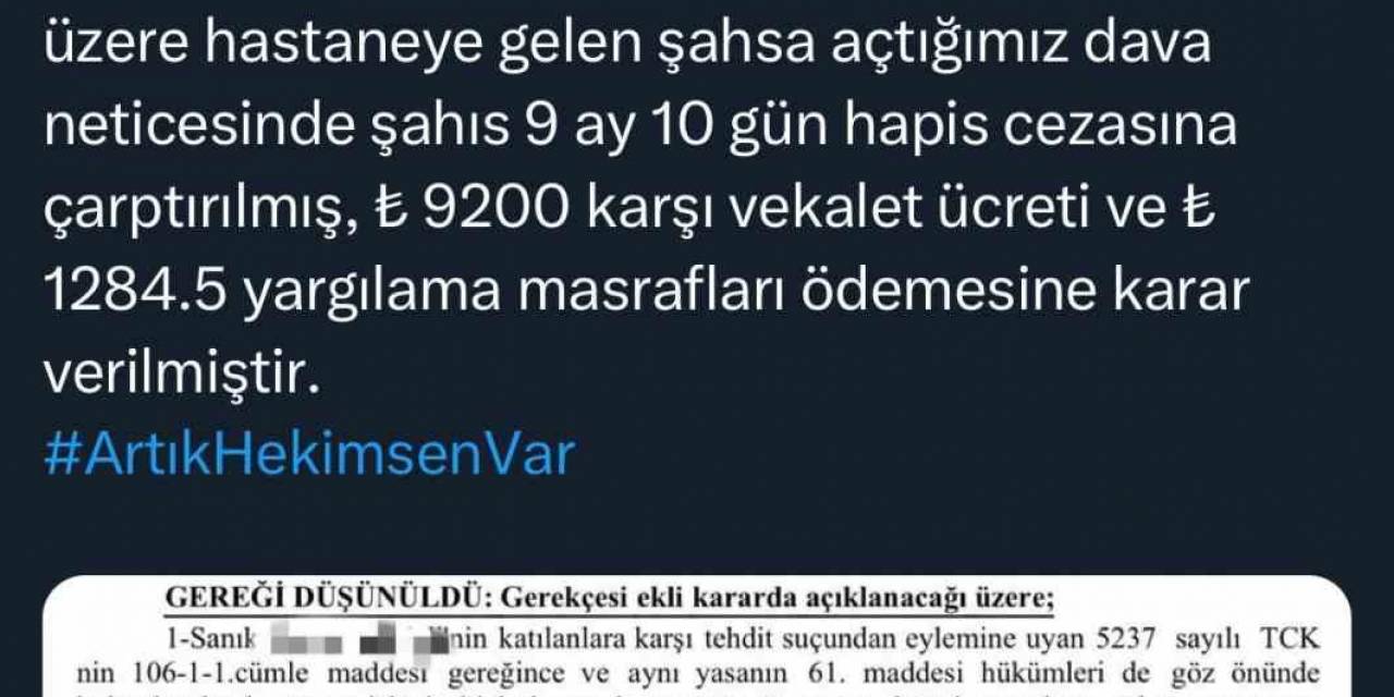 112’yi Arayıp Tehditler Savurmuştu, 9 Ay Hapis Cezasına Çarptırıldı