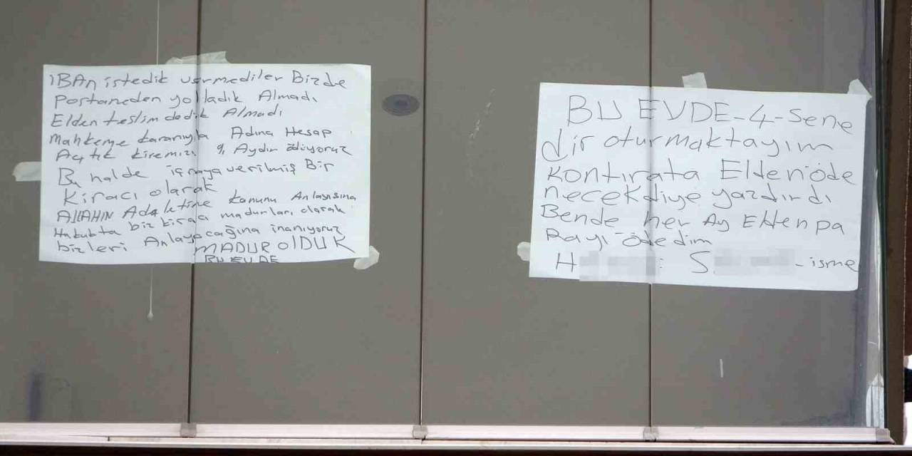 Ev Sahibiyle Anlaşamayan Kiracı, Derdini Astığı Kağıtlarla Anlattı