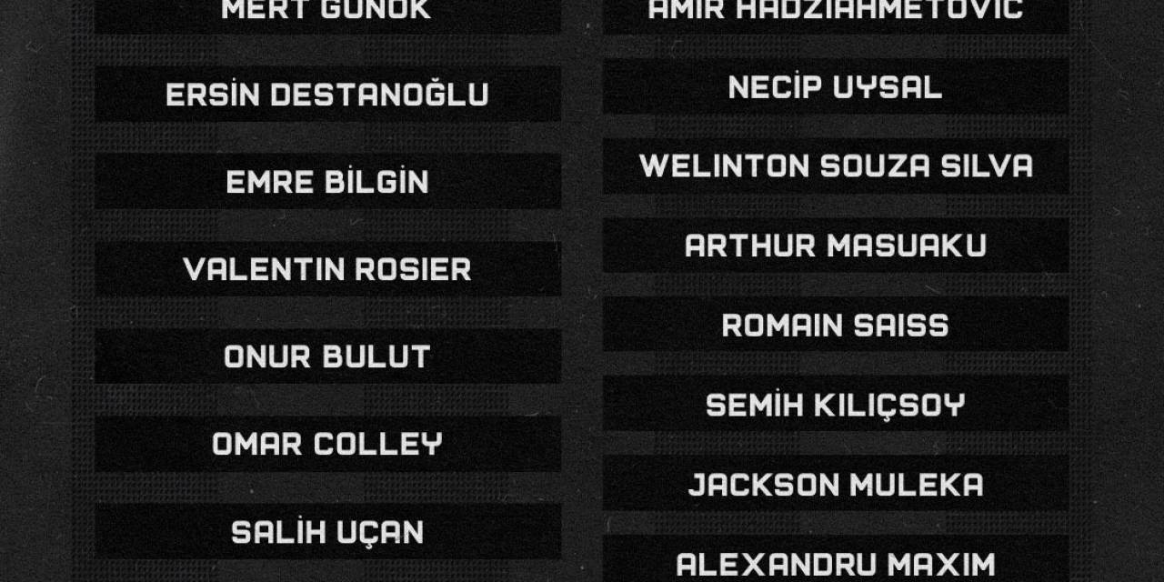 Beşiktaş’ın Adana Demirspor Maçı Kamp Kadrosu Belli Oldu