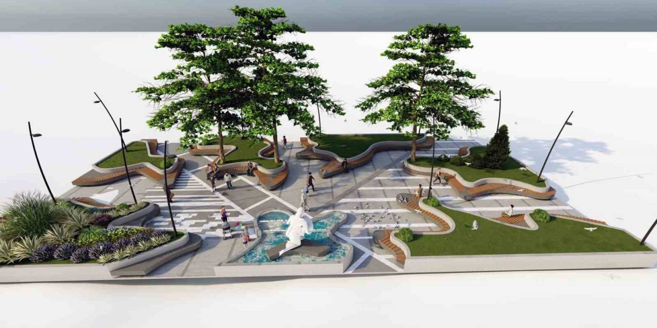 Menteşe Pazar Yeri Girişi Meydanı Yenileniyor