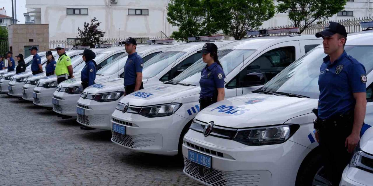 Edirne Emniyet Müdürlüğüne Hibe Edilen 21 Ekip Aracı Hizmete Alındı