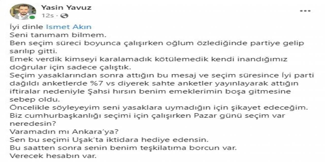 Uşak’ta Millet İttifakı’nda Derin Çatlak