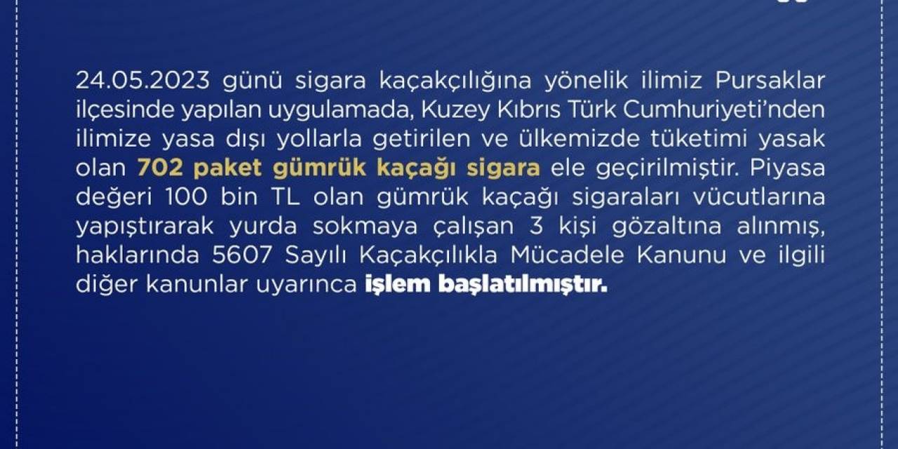 Gümrük Kaçağı Sigaraları Türkiye’ye Sokmaya Çalışan 3 Kişi Gözaltına Alındı