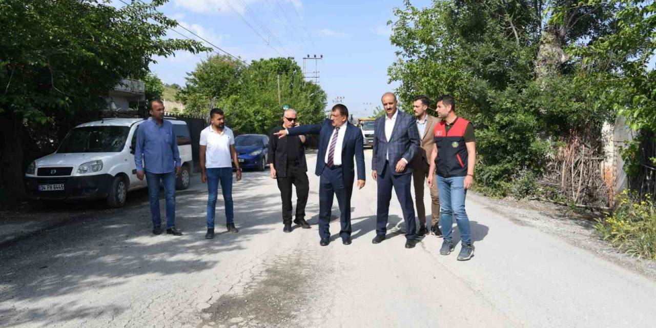 Gürkan, Orduzu Kaldırım Mahallesinde Yol Çalışmalarını İnceledi